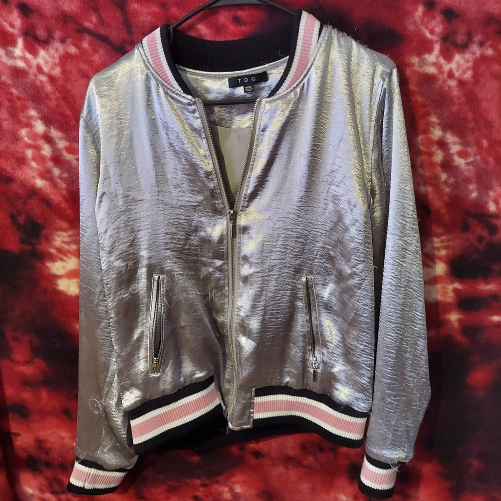 Silver Women's Bomber Jacket